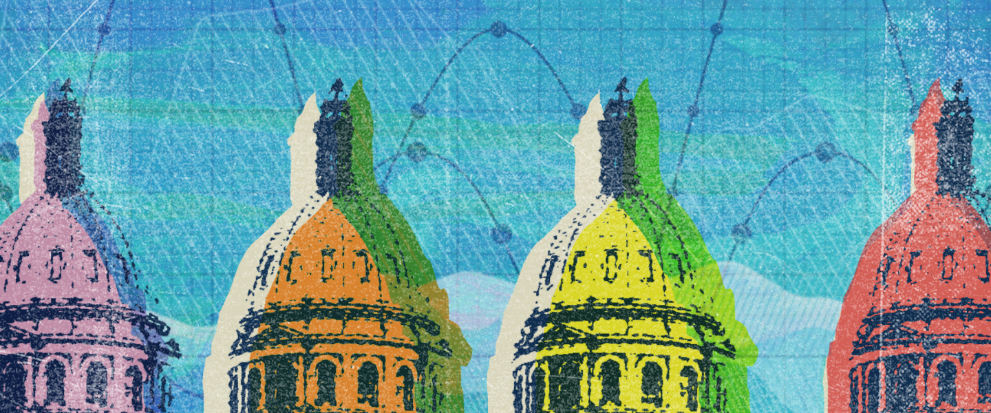 A collage of Colorado Capitols